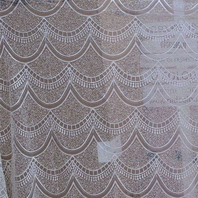 Corded Beaded Embroidered Lace Fabric 3ST30