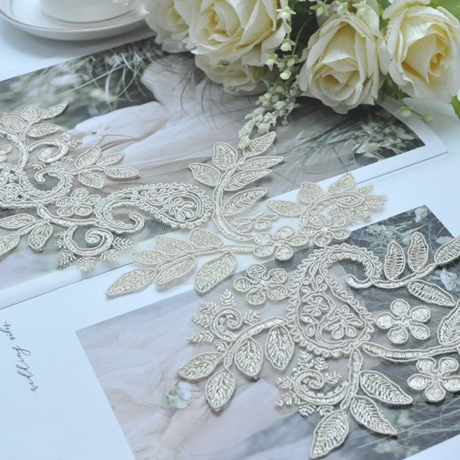 Corded Embroidered Lace Applique 3ST2014