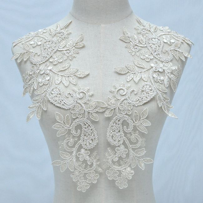 Corded Embroidered Lace Applique 3ST2014