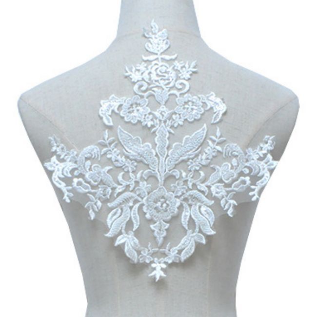 Corded Beaded Embroidered Lace Applique 3ST2008