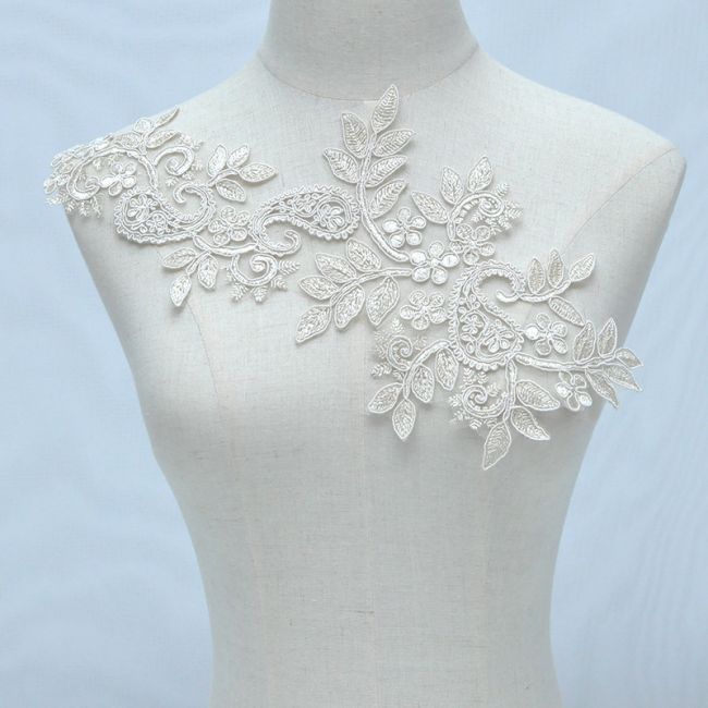 Corded Embroidered Lace Applique 3ST2014