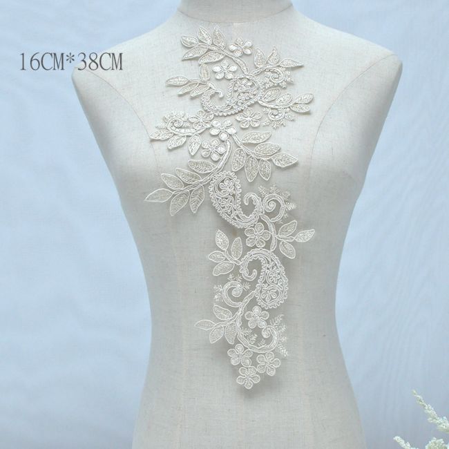 Corded Embroidered Lace Applique 3ST2014