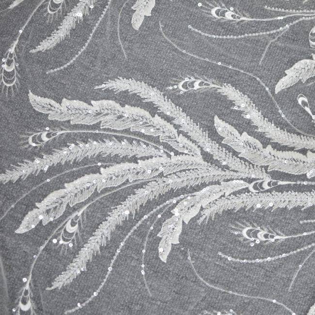 Corded Beaded Embroidered Lace Fabric 3ST3025