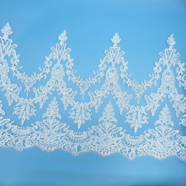 Corded Sequined Embroidered Lace Trimming 1ST1024