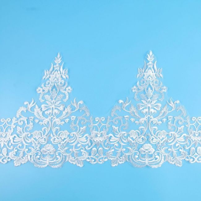 Corded Sequined Embroidered Lace Trimming 1ST1030