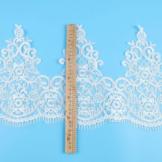 Corded Sequined Embroidered Lace Trimming 1ST1032