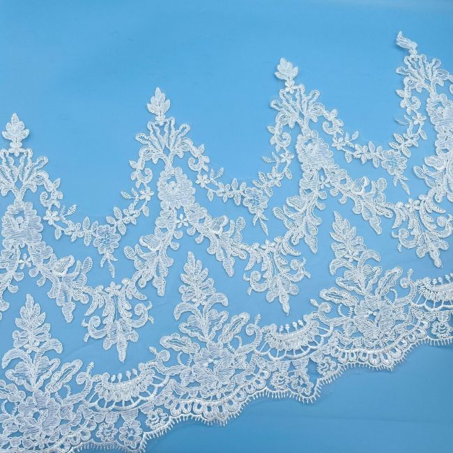 Corded Sequined Embroidered Lace Trimming 1ST1024