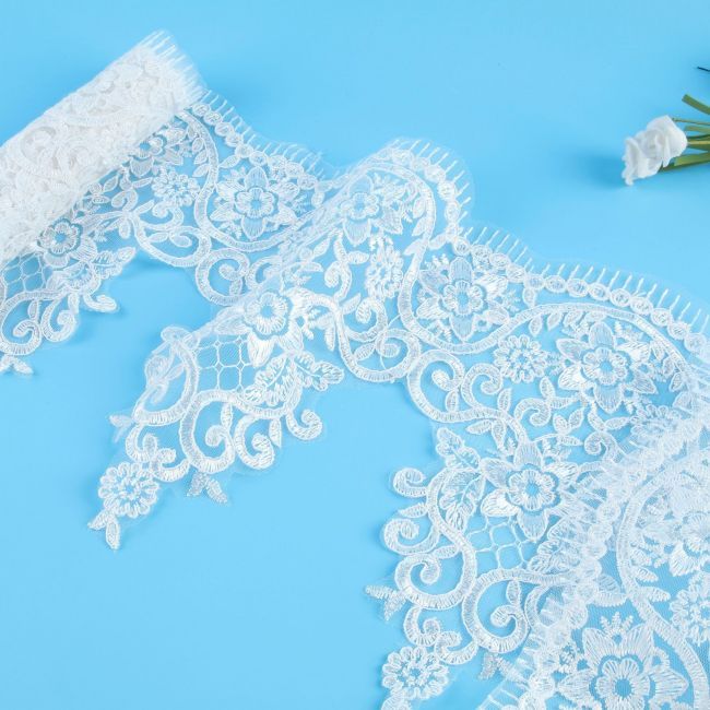 Corded Sequined Embroidered Lace Trimming 1ST1032
