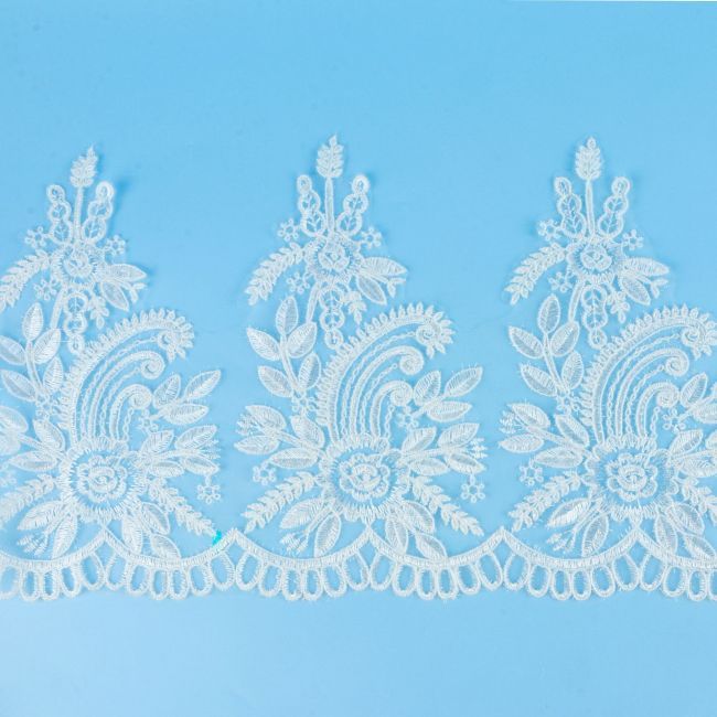 Corded Sequined Embroidered Lace Trimming 1ST1075