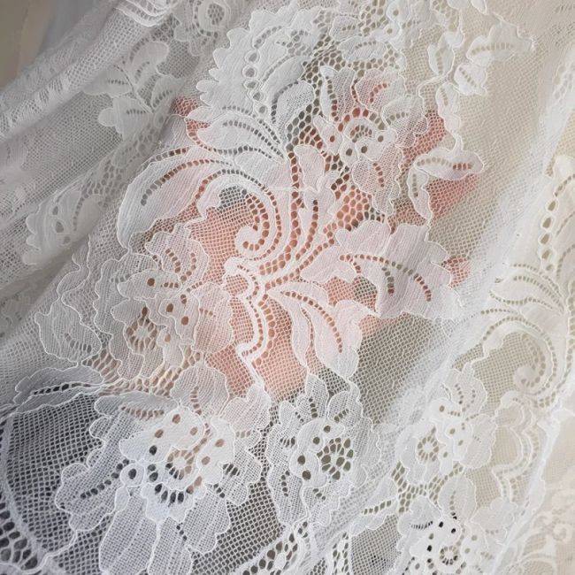 Eyelash Chantilly Lace Fabric TLF004