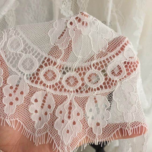 Eyelash Chantilly Lace Fabric TLF004
