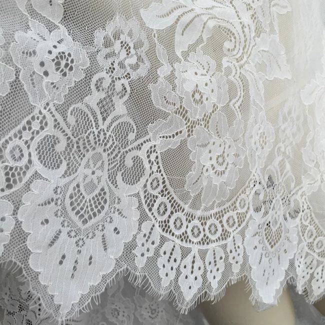 Eyelash Chantilly Lace Fabric TLF004