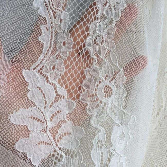 Eyelash Chantilly Lace Fabric TLF004