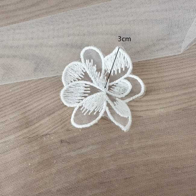 Sequined Beaded Embroidered 3D Flowers Lace Applique TLF075