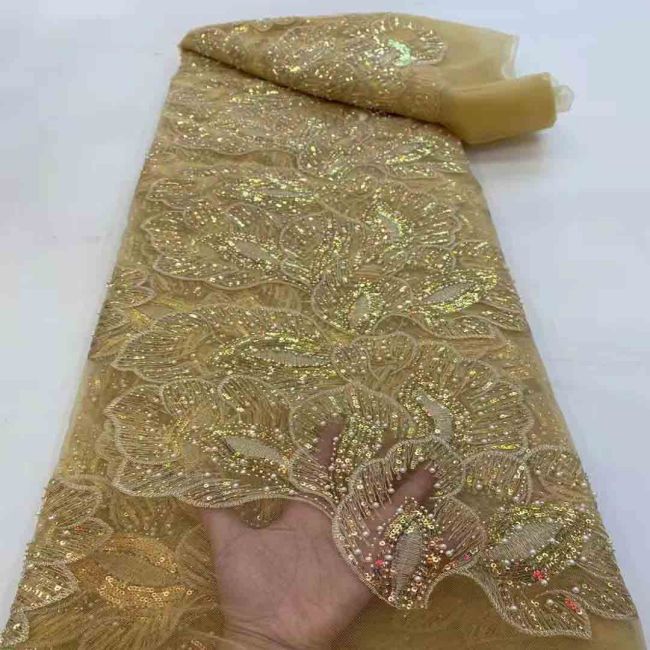 Multi-Coloured 3D Lace Fabric Flowers Leaves Embroidered Lace Fabric TLF152