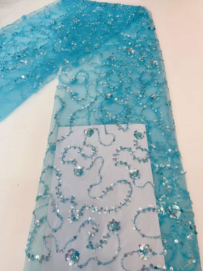 Multi-Coloured 3D Lace Fabric Flowers Leaves Embroidered Lace Fabric TLF133