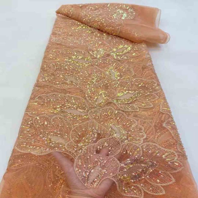 Multi-Coloured 3D Lace Fabric Flowers Leaves Embroidered Lace Fabric TLF152