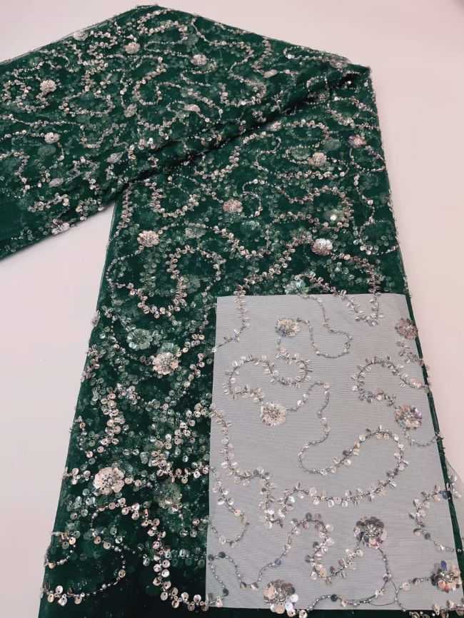 Multi-Coloured 3D Lace Fabric Flowers Leaves Embroidered Lace Fabric TLF133