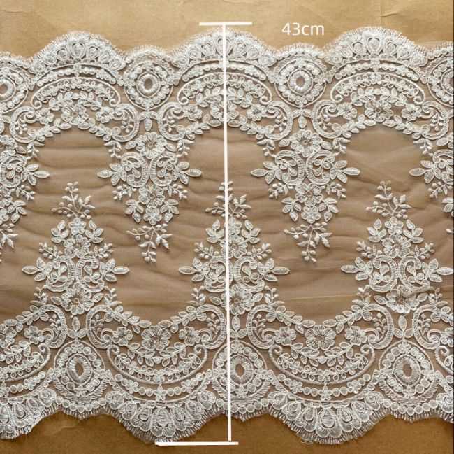 Corded Embroidered Trim Lace TLF281