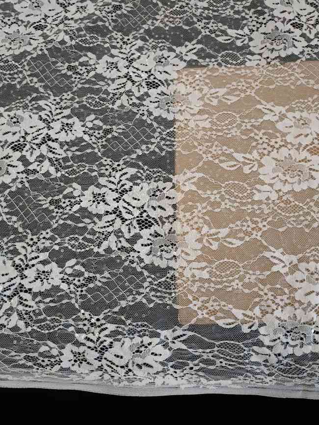 Sequined Chantilly Bridal Lace Fabric TLF287
