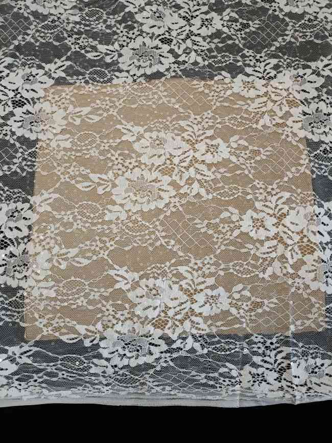 Sequined Chantilly Bridal Lace Fabric TLF287