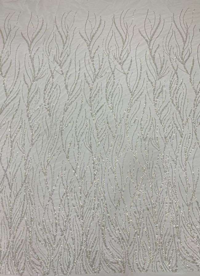 Multi-Coloured Sequined Beaded 3D Floral Embroidered Bridal Lace Fabric TDD006