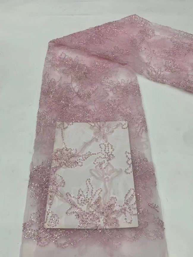5 Yards Multi-Colored 3D Floral Flowers Sequins Beaded Embroidered Lace Fabric JX115