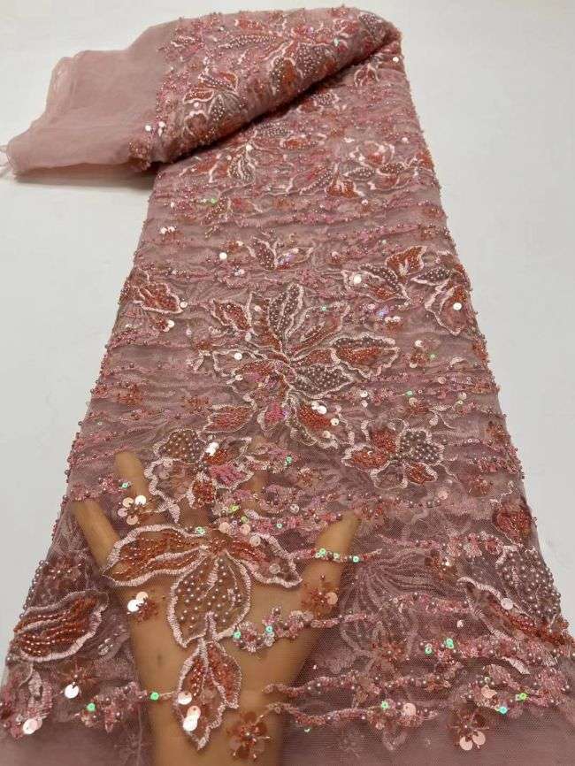 5 Yards Multi-Colored 3D Floral Flowers Sequins Beaded Embroidered Lace Fabric JX080