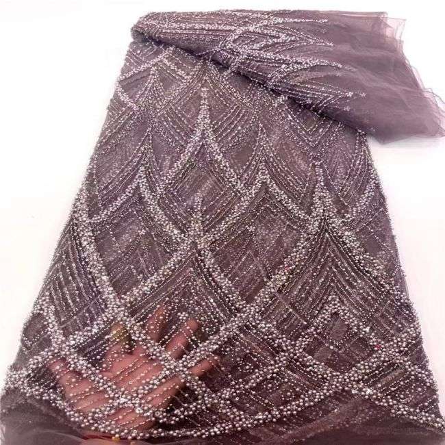 15 Yards Heavily Beaded Sequined Embroidered Off White Wedding Bridal Lace Fabric TDD317