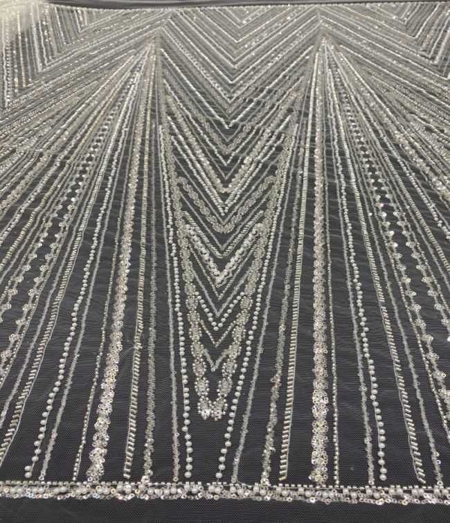 15 Yards Heavily Beaded Sequined Embroidered Off White Wedding Bridal Lace Fabric TDD303