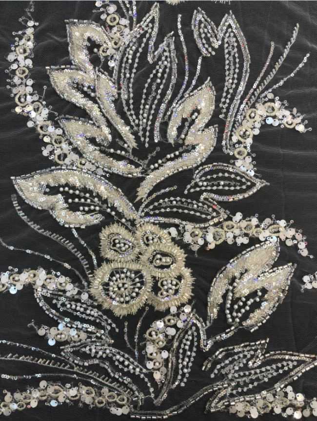 156 Yards Heavily Beaded Sequined Embroidered Off White Wedding Bridal Lace Fabric TDD337