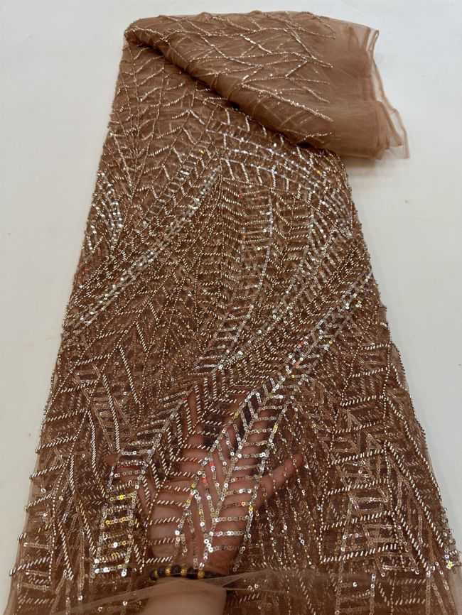 5 Yards Colored Tulle Sequined Faux Pearls Beaded Embroidered Lace Fabric JJ026