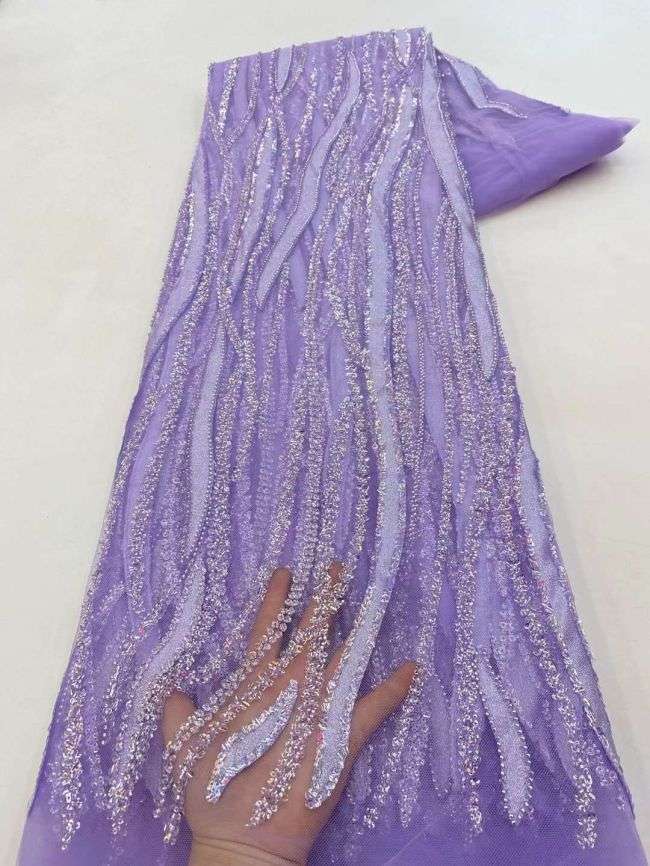 5 Yards Colored Tulle 3D Floral Flowers Leaves Sequined Faux Pearls Beaded Embroidered Lace Fabric JJ049