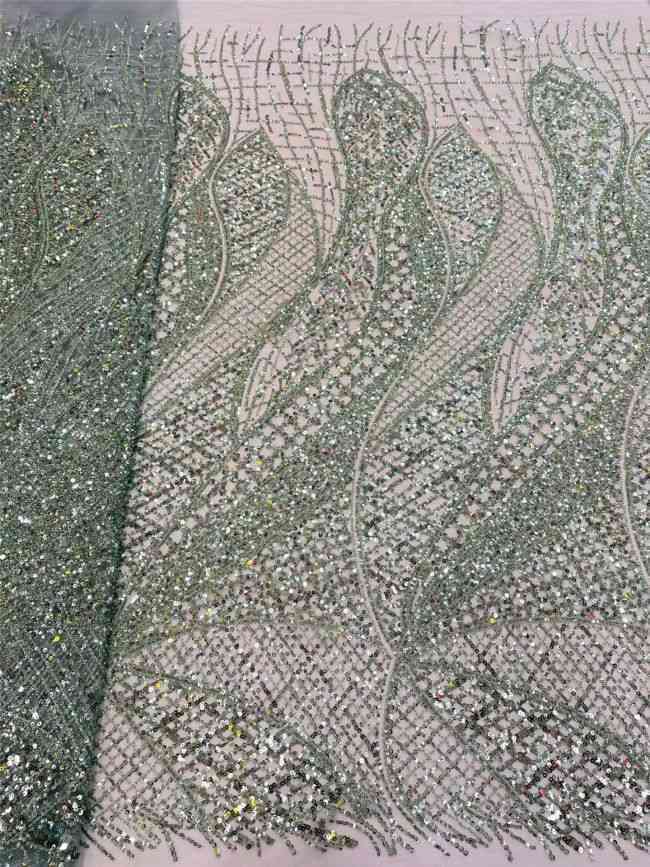 5 Yards Beaded Lace Fabric
