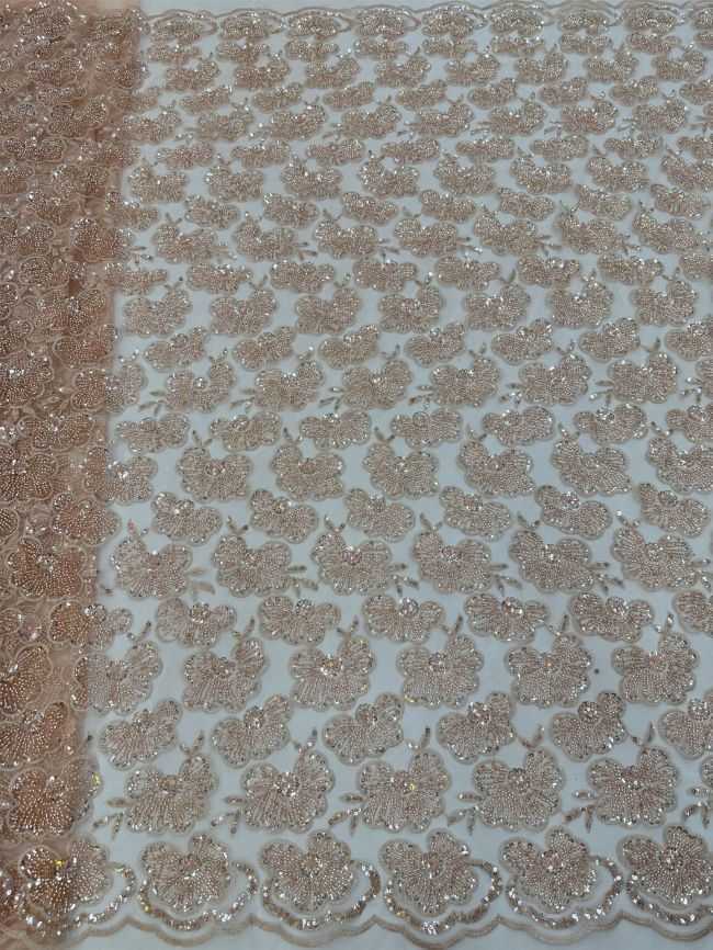 5 Yards Beaded Lace Fabric