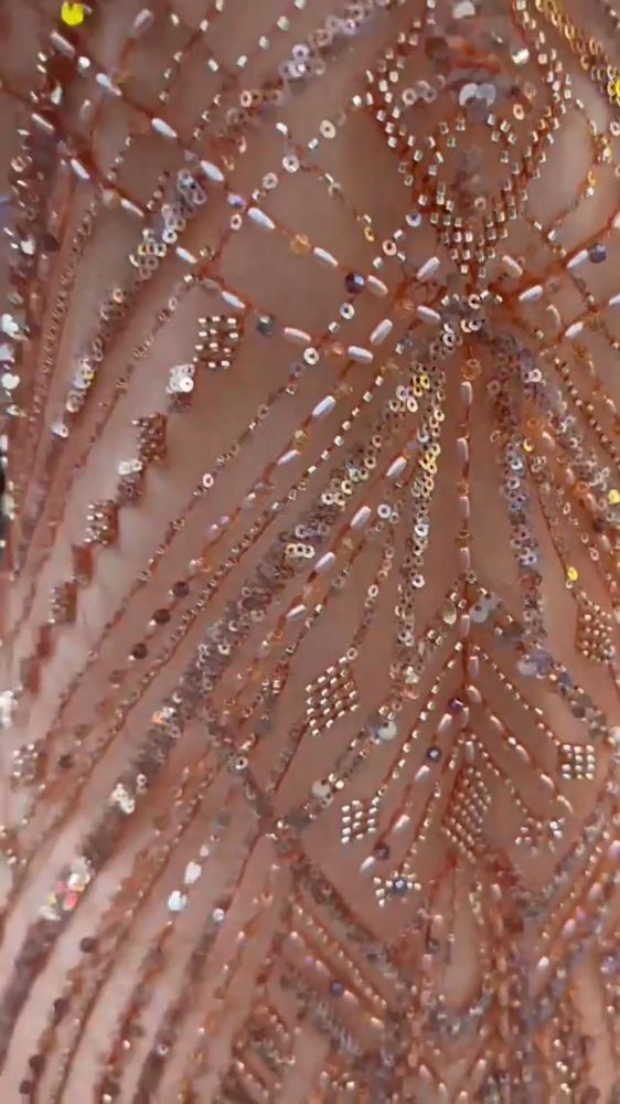 5 Yards Colored Tulle Sequined Faux Pearls Beaded Embroidered Lace Fabric JJ044