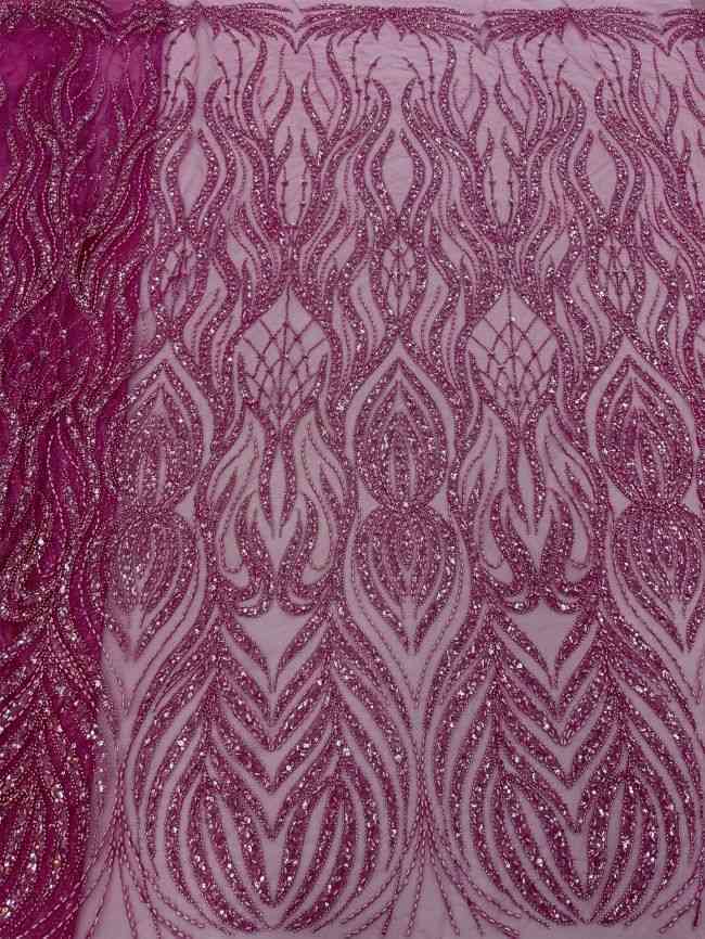 5 Yards Colored Tulle Sequined Beaded Embroidered Lace Fabric JJ058