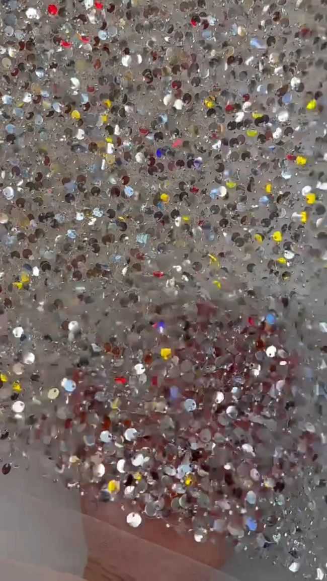 5 Yards Colored Tulle Sequins Beaded Embroidered Lace Fabric JJ072