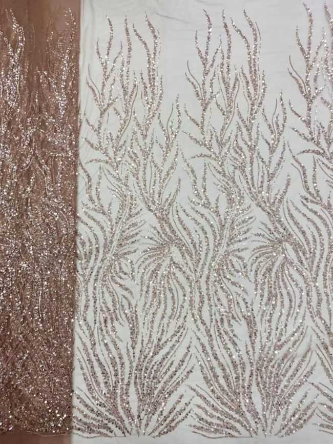 5 Yards Beaded Lace Fabric JX010