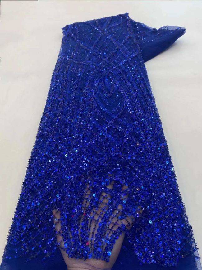5 Yards Beaded Lace Fabric ZX015