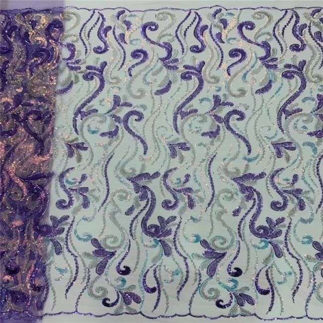 5 Yards Beaded Lace Fabric JLT005
