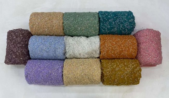 5 Yards Beaded Lace Fabric JJ089