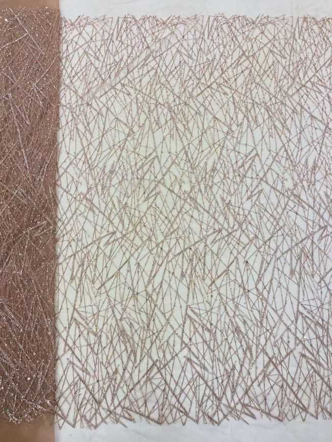 5 Yards Beaded Lace Fabric JJ084