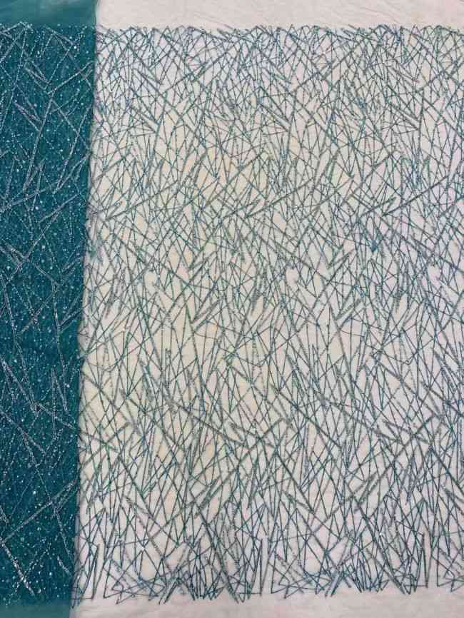 5 Yards Beaded Lace Fabric JJ084