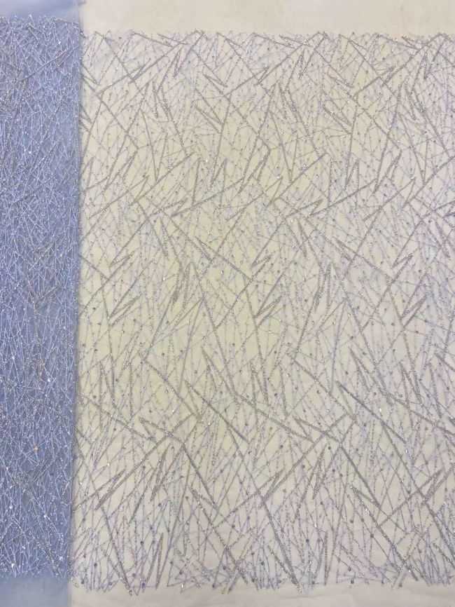 5 Yards Beaded Lace Fabric JJ084