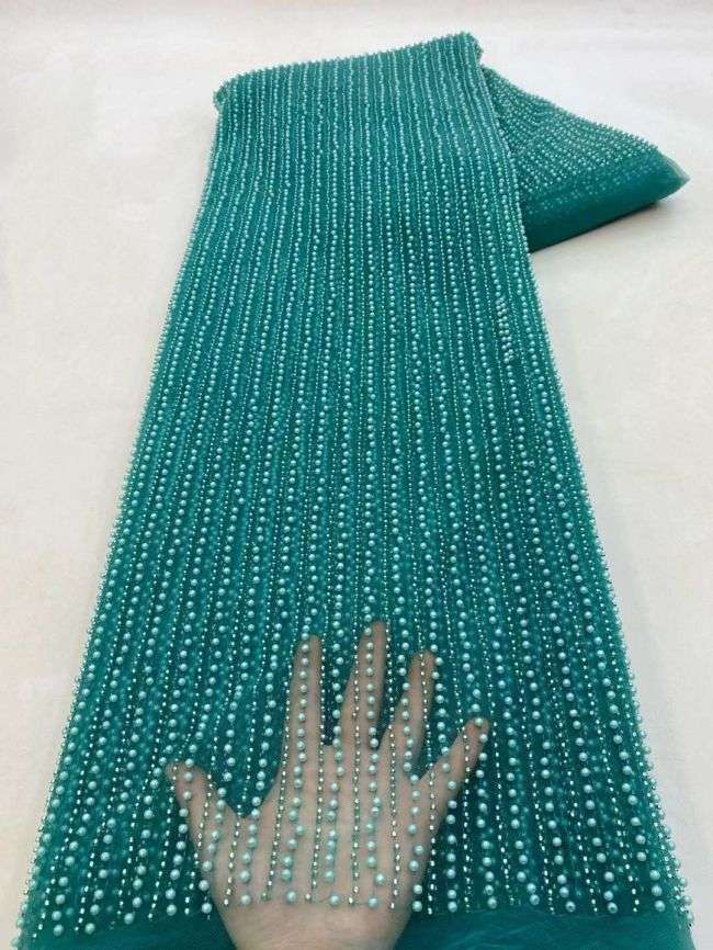 5 Yards Beaded Lace Fabric JJ090