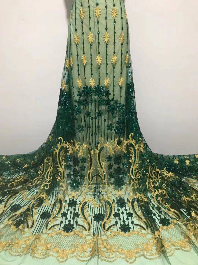 5 Yards Sequin Lace Fabric JX292