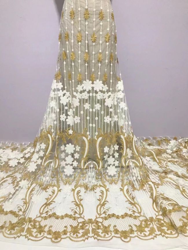 5 Yards Sequin Lace Fabric JX292