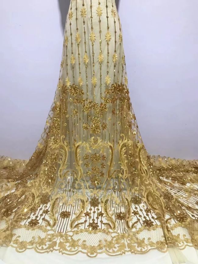 5 Yards Sequin Lace Fabric JX292