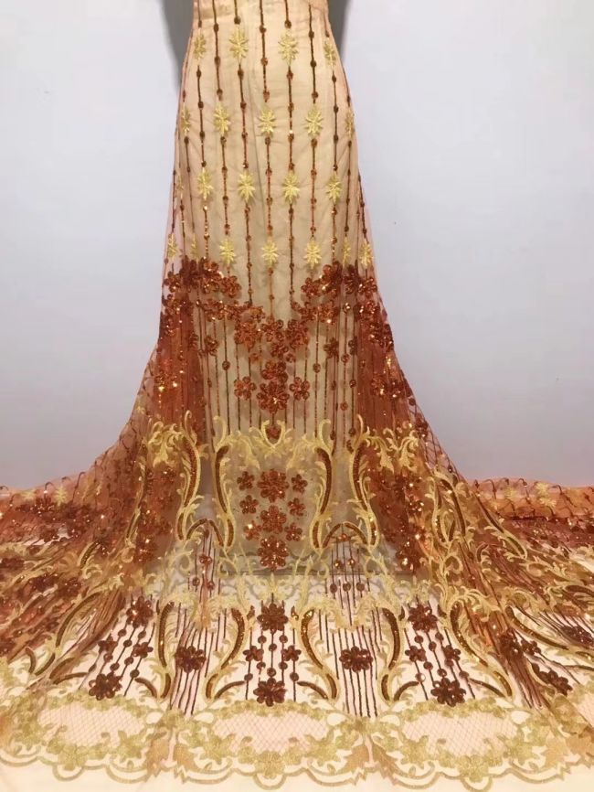 5 Yards Sequin Lace Fabric JX292